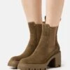 Pier One Leather - Bottines À Talons Hauts - Khaki -Vêtements Boutique 10d4c9e105d64d04a37d36749ce2db19