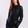 Lee Cooper Leather Jacket With Round Collar - 2 Zipped Side Pockets - - Veste En Cuir - Black -Vêtements Boutique 340d7345e1b24b62840917511282b323