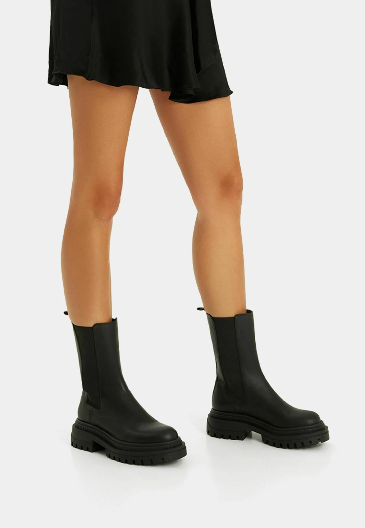 BERSHKA Flat With Elastic Gores - Boots À Talons - Black 3 BERSHKA Flat With Elastic Gores - Boots À Talons - Black